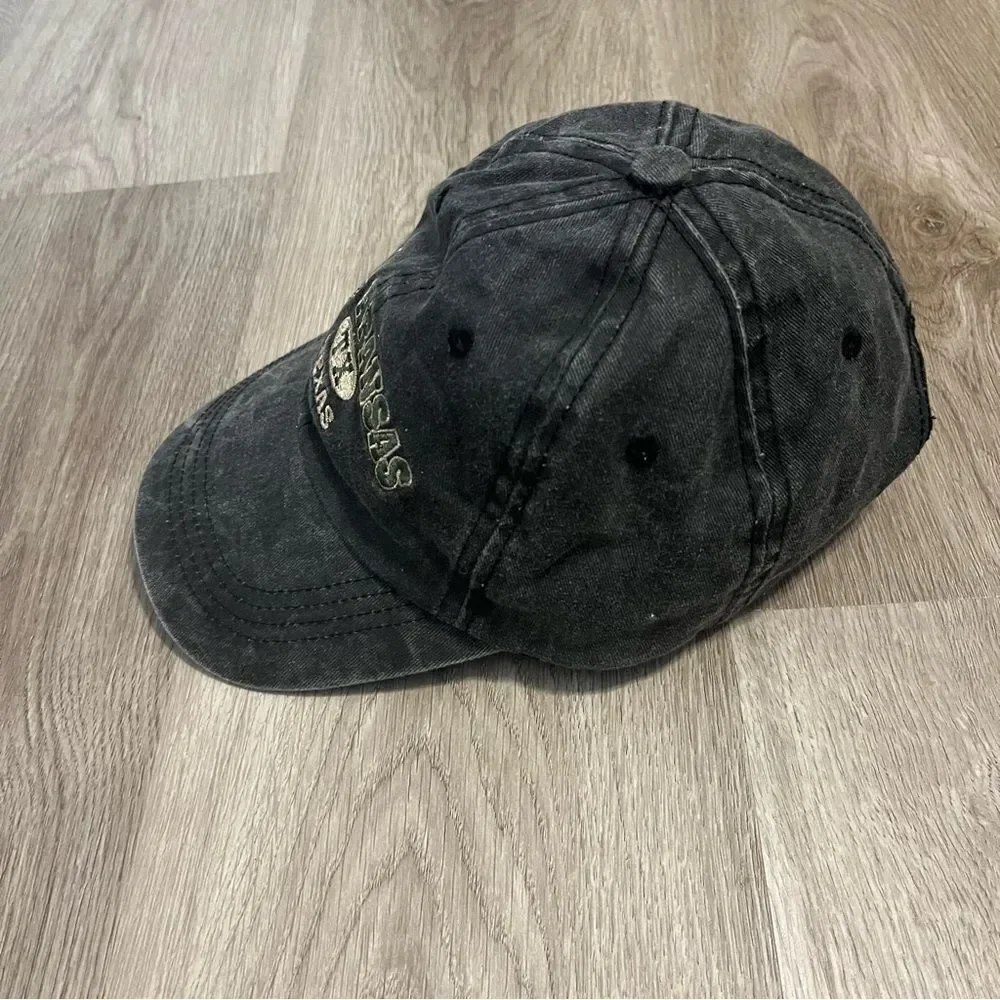 777 Lucky Port Aransas Texas Dark Grey Distressed Baseball Hat